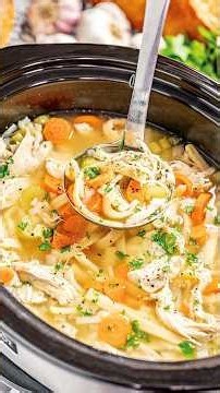 Slow Cooker Chicken Noodle Soup #soup #recipe #cooking #dinner #chickennoodlesoup