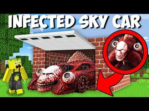 I found SECRET GARAGE WITH INFECTED SKY CAR MONSTER in Minecraft ! RAREST BASE WITH INFECTED PLANE!