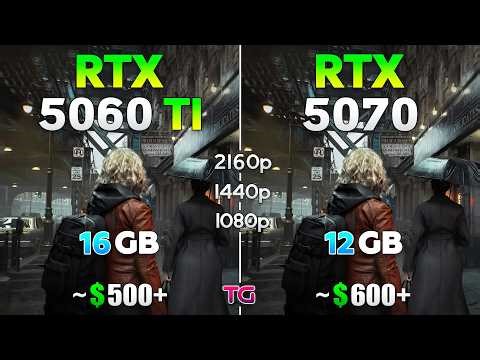RTX 5060 Ti 16GB vs RTX 5070 12GB - Test in 10 Games | 1080p | 1440p | 4K
