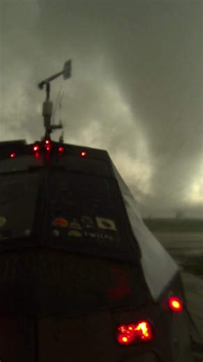 Watch the stinger cam angle of the #Dominator 3 tornado intercept in Kay County, Oklahoma! We had to remove the spikes after damage from the Rockton, Illinois intercept, and the westerlies pushed us off the road into a ditch. The TIV intercepted this tornado just to the north. Tornado intercept mode continues live at 4 pm on FB and YT TODAY. #stormchasing #Dominator