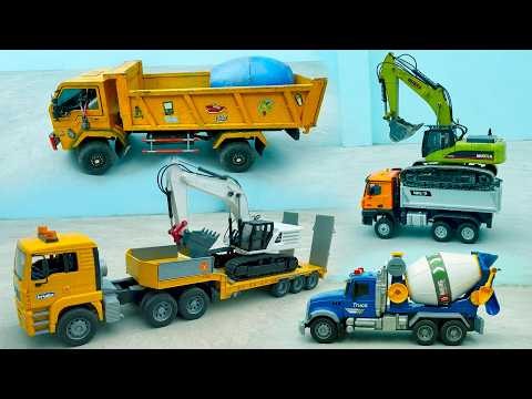 Xe Cẩu tìm Xe Tải Ben chở Máy Xúc Điều Khiển Từ Xa với Ô Tô Đồ Chơi Múc Cát cùng Xe Container