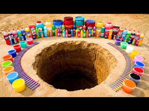 Giant Underground Balloon Eruption with Coca-Cola, Pepsi, Fanta & Mentos