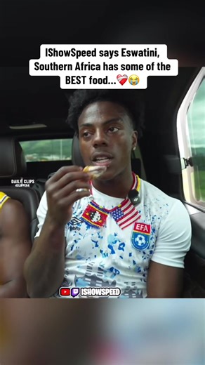 IShowSpeed says Eswatini, Southern Africa has some of the BEST food…❤️‍🩹😭 | Daily Clips | #ishowspeed #fyp #africa