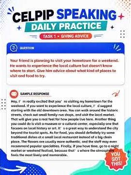 CELPIP SPEAKING TASK 1 Sample Question and Model Answer #celpipspeaking #celpip #celpippreparation