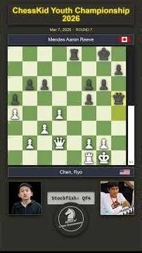 Chen, Ryo vs Mendes Aaron Reeve | CARO-KANN | ChessKid Youth Championship 2026 R7
