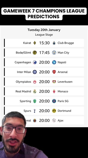 Gameweek 7 Champions League Score Predictions #championsleague #championsleaguepredictions #ucl #uclpredictions #footballpredictions