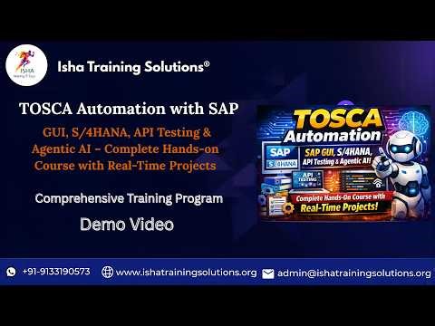 TOSCA SAP Demo video on 15th April 2026.Pls contact or WhatsApp us on +91-9133190573 to enroll.