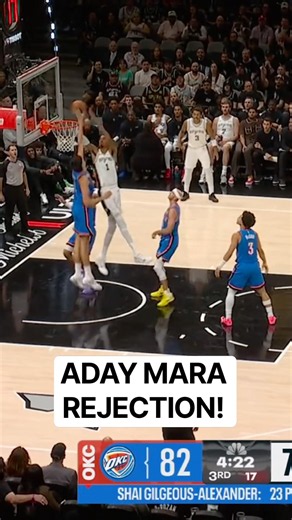 Aday Mara protects the rim and hustles back on offense for the slam 😤