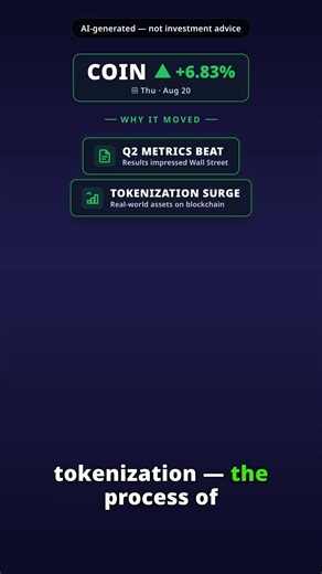 Why Is Coinbase Stock Spiking Today? COIN +6.83% (Aug 20) — Tokenization And Q2 Beat