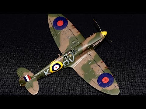 Airfix 1/72 Supermarine Spitfire MkI flown by Brian "Sandy" Lane. 19 Sqn built model kit