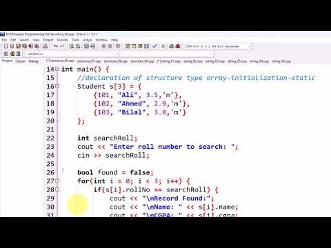 Lecture:123 |• Student Array |Searching in user define Array declaration and initialization| Pashto