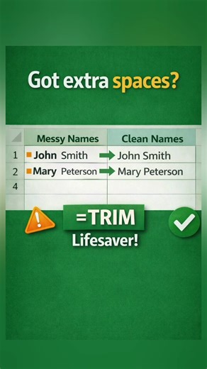 Remove Extra Spaces in Excel FAST! | TRIM Function Tutorial