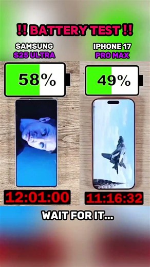 ☠️⚡ IPHONE 17 PRO MAX VS SAMSUNG S25 ULTRA BATTERY TEST!!