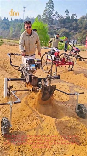 Handheld farm hole digger, agricultural ditching and pit making machine