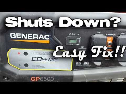 Generac GP6500 Starts But Won't Stay Running? Quick Fix & Bypass For Co Sense Shutdown Issues GP3600