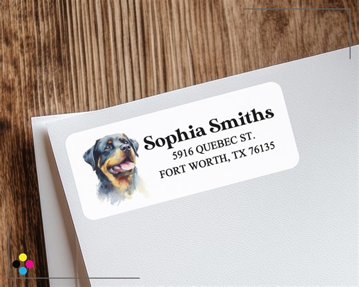 Rottweiler Return Address Labels, Personalized Dog Breed Stickers, Custom Pet Portrait Stationery, Strong Breed Mailing Labels, B001 - Etsy