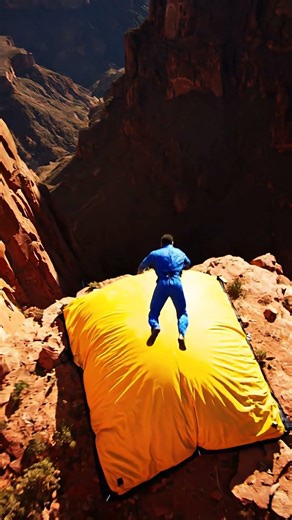 This cliff jump nearly went wrong 😰 #BasJump #ExtremeSports #DareDevil