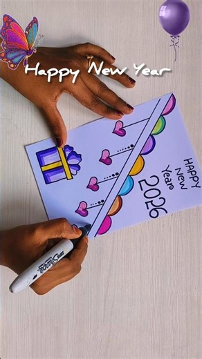 DIY Happy New Year Card 2026|New Year Card Idea #happynewyearcard​ #diycard​ #diycutecard​ #newyear​