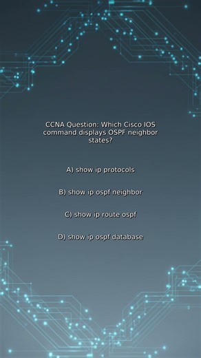 CCNA Quiz: Which Cisco IOS command displays OSPF neighbor states?