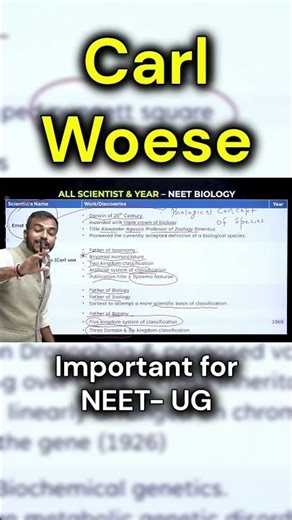 Who is Carl Woese? The Father of 6 Kingdom Classification! 🧬 NEET-UG | #neetshorts #scientist #ncert