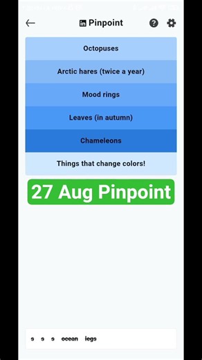 Today's LinkedIn game | 27 Aug. Pinpoint #games #Viral #Shorts #Gaming #Challange #DailyChallenge