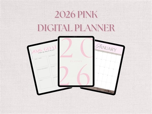 2026 Digital Planner Pink Canva Editable Hyperlinked Monthly Weekly Printable iPad Goals Calendar Minimal Productivity Organizer Review - Etsy UK