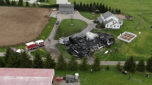 Video: Barn leveled by explosion in Burton Township