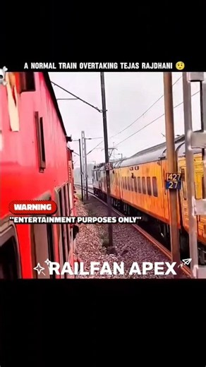 A NORMAL TRAIN OVERTAKE TEJAS RAJDHANI| WAIT FOR END #1ksubscribers #automobile #train