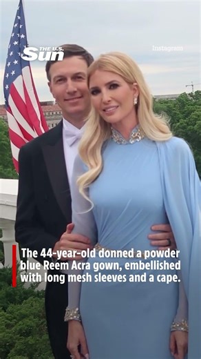 Ivanka Trump dons chic blue Reem Acra gown