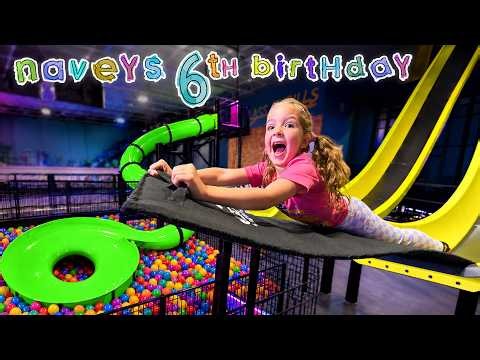 NAVEY's 6th BiRTHDAY with CRAZY SLiDES!!  Present Hide n Seek, a Pet Tiger, surprise cake & icecream