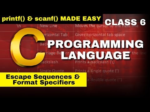 class 6 C Programming printf & scanf Explained | Escape Sequences & Format Specifiers | VS Code