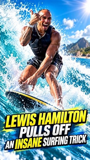 Lewis Hamilton Pulls Off an Insane Surfing Trick