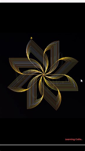 Created this golden abstract pattern using Python turtle graphics. #coding #programming