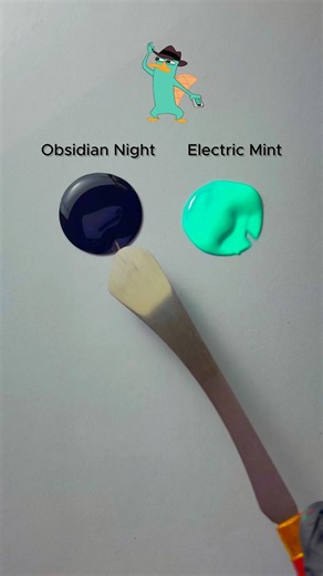 Obsidian Night + Electric Mint Blending 🎨🧪 #shorts #satisfying #colormixing