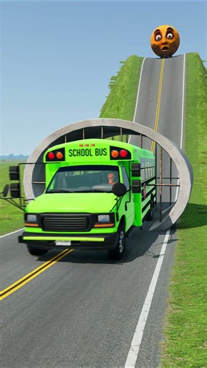 Long Capusle Buses vs Drian Pipe - BeamNG.Drive