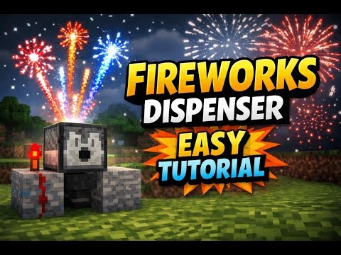 How-to Minecraft Fireworks Dispenser Tutorial 🎆 | Easy Redstone (Bedrock)