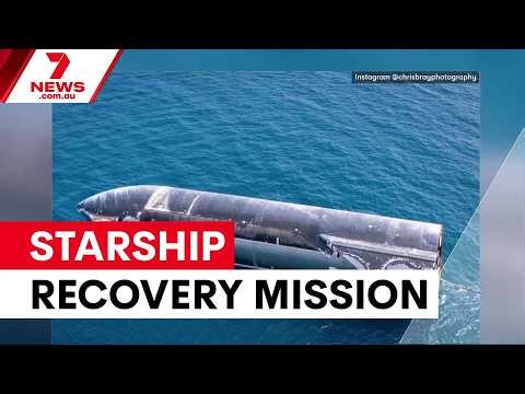 SpaceX rocket towed to Christmas Island after ocean splashdown | 7NEWS