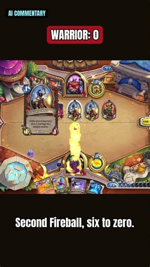 Hearthstone: My Human on 1 HP, Two Fireballs, Warrior on 12 #Shorts