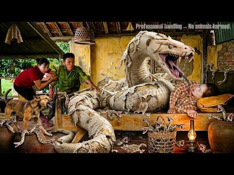 72 Hours of PURE TERROR 😱 Giant Python Crawls Over Sleeping Girl – Dogs Fight Back! NO ESCAPE! 🐍