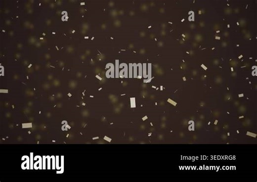 A seamlessly looping animation of metallic golden confetti gently falling against a dark background. This festive and luxurious video background is perfect for New Year celebrations, parties, awards, and formal event concepts Stock Video Footage - Alamy