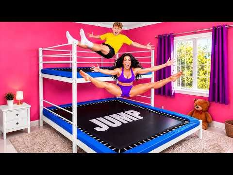 I Turned my Bed into a Gymnastics Gym!