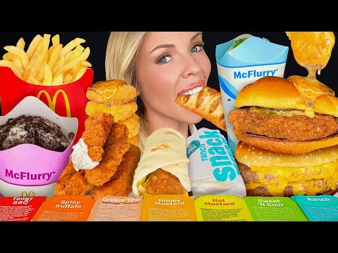 ASMR MCDONALDS MUKBANG, McCrispy Strips, Bacon Quarter Pounder, Oreo McFlurry, Chicken Nuggets 먹방