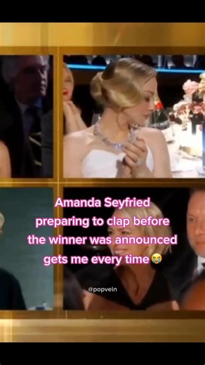 Amanda Seyfried preparing to clap before the winner was announced gets me every time 😭