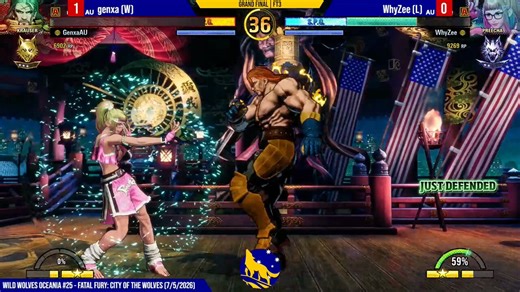 "Building that bar like a crazy feller" Genxa dominates with Krauser, a Kaiser Wave leading into an overheat, guard break and builds enough bar to get the round.Wild moments/highlights from Wild Wolves Oceania #25 - Fatal Fury: City of the Wolves. ENjOY! #SNK #FatalFury #CotW