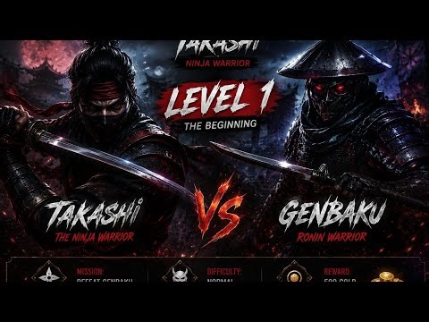 🔥 TAKASHI NINJA WARRIOR – LEVEL 1⚔️ THE BEGINNING ⚔️💀 First Deadly Battle🗡️ Takashi VS Shadow Enemy🌙