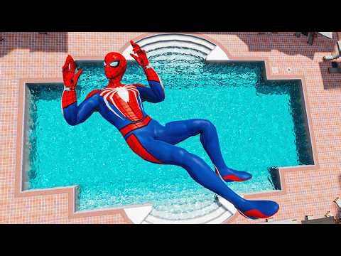 GTA 5 Spiderman Jumping Into Pool (Euphoria Physics/Ragdolls) #6