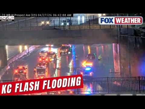 Rounds of severe thunderstorms trigger flash flooding across Kansas and Missouri