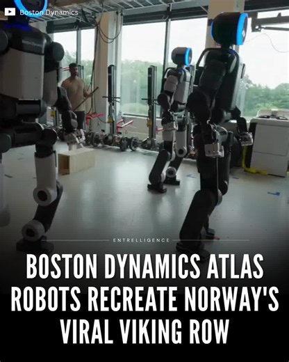 🤖Boston Dynamics has released a playful video showing multiple Atlas humanoid robots performing Norway's viral