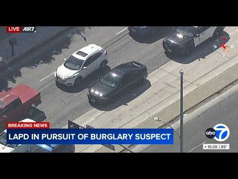 FULL CHASE: Police chase burglary suspect on 101 North in the Encino area