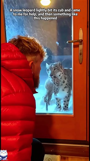 A snow leopard lightly bit its cub and came to me for help, and then something like this happened #attificialintelligence #help #animals #snowleopard #love